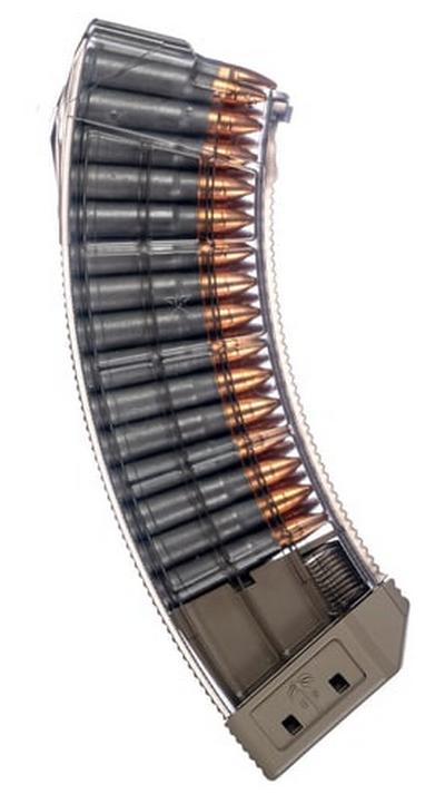 US Palm MA1119A Standard  30rd 7.62x39mm Fits AK47 Clear w/Flat Dark Earth Floor Plate | 7.62x39mm | 787450631038
