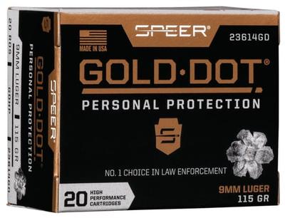 SPR GOLD DOT 9MM 115GR HP 20/200 | 604544647211