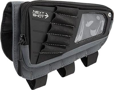Next Shot, Cody Buttstock Pouch, Black and Gray, Holds up to 4 .223300 | 026509069447