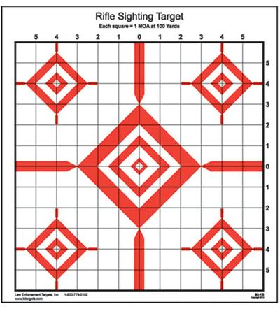 Advanced Rifle Sighting Target, 1.047 Inch Grid Pattern, Black/Red, 14 Inchx15 Inch, 100 | 816506026815