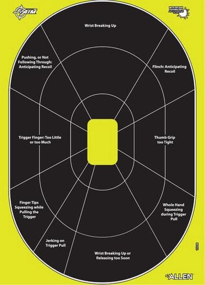 EZ AIM Adhesive, HG Trainer, 12.5 Inchx18 Inch, 30 Pack, Black/Chartreuse | 026509065494