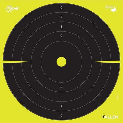 Allen Company EZ AIM Adhesive, Bullseye, 12.5, 30 Pack, Black/Chartreuse 15214 | 026509062134