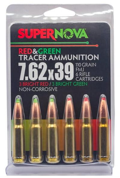 Green/Red Tracer 7.62x39mm 110gr Full Metal Jacket 6 Per Box | 860014631740