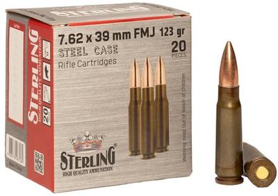 STERLING STEEL CASE 7.62X39 123GR FMJ 20RD BOX 50BX/CS | 8698779967284