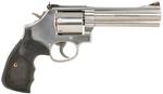 Smith  Wesson 150854 Model 686 Plus 38 SW Spl P, 357 Mag 7rd 5 Inch Stainless Steel Barrel  Cylinder Satin Stainless Steel Frame with Black  Silver Custom Wood Grip  Red Ramp Front Sight  | .38 SPL | 022188145144
