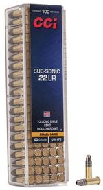 CCI SUBSONIC 22LR 40GR LEAD-HP 1050FPS 100RD 50BX/CS  | .22 LR | 076683000569