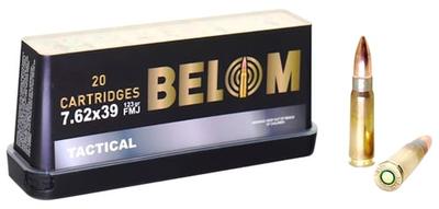 BELOM Ammo  Tactical  7.62x39mm 123gr Full Metal Jacket 20 Per Box/24 Case | 8606110608093
